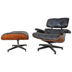 Eames Rosewood 670 Lounge Chair and Ottoman, 1970s
