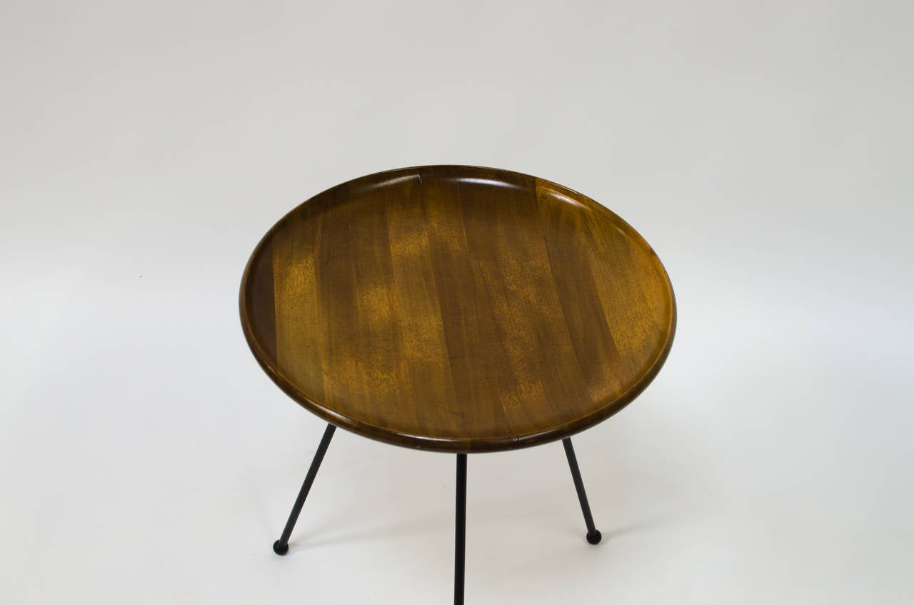 Mid-Century Iron and Wood Catch-All Table In Excellent Condition In Berkeley, CA