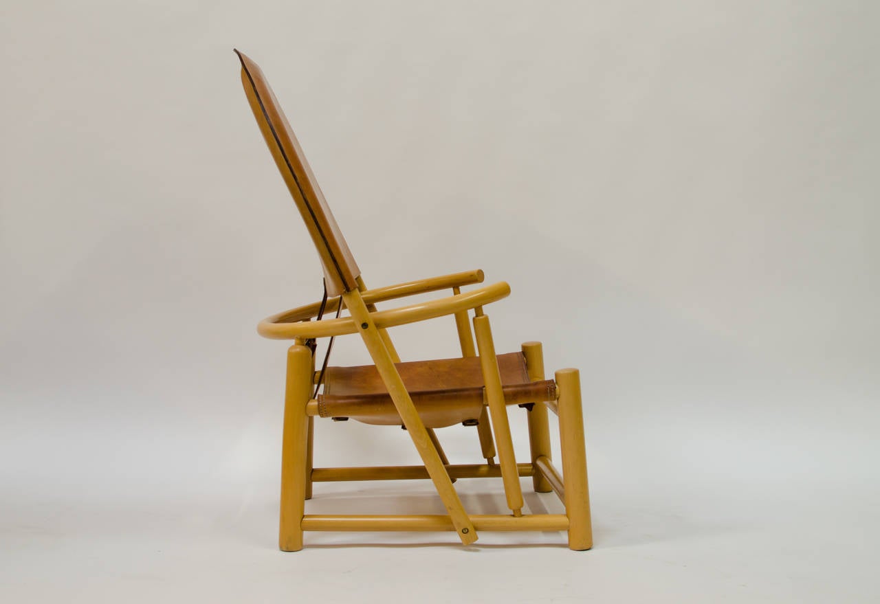 Danish Børge Mogensen Leather Hoop Chair, 1960s