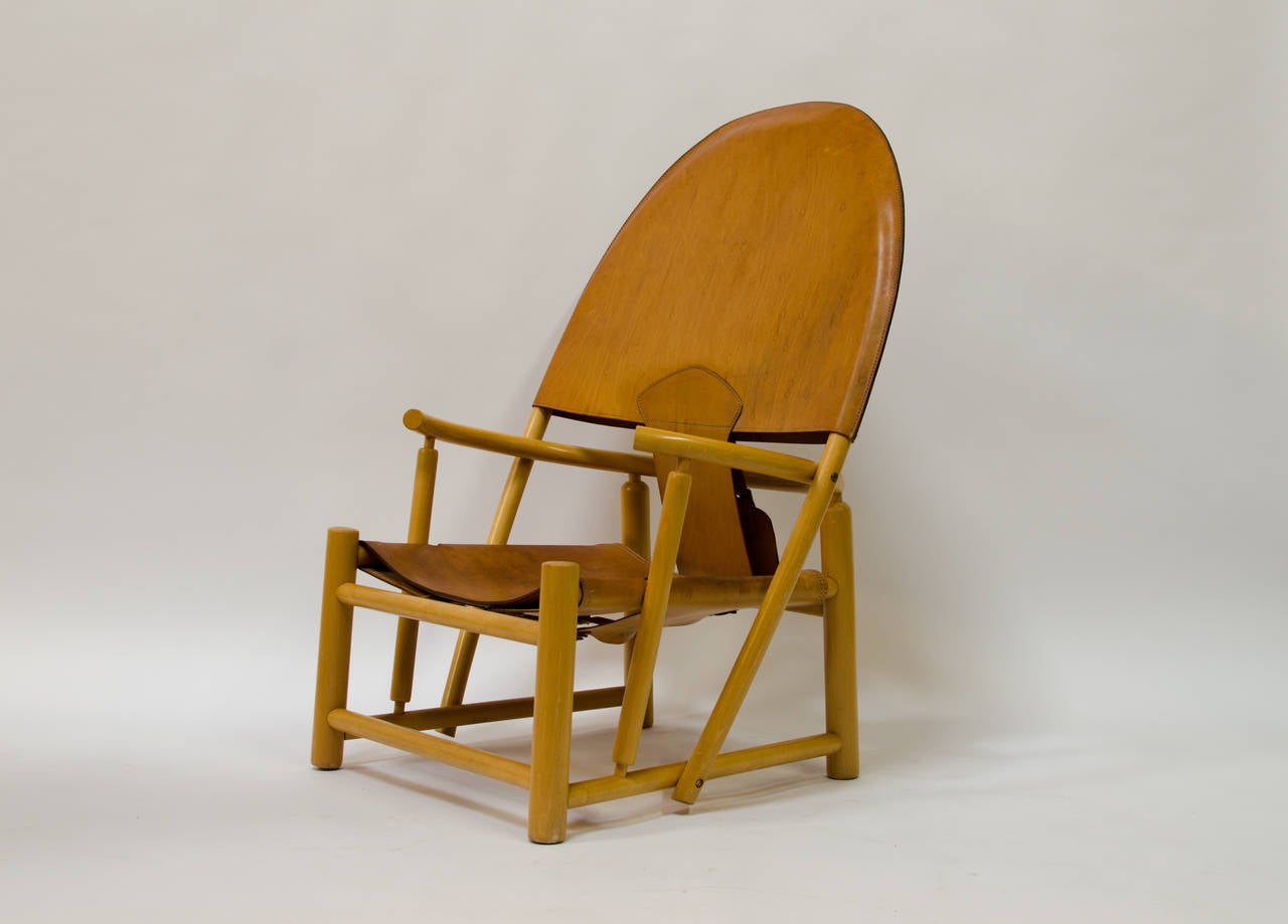 Mid-20th Century Børge Mogensen Leather Hoop Chair, 1960s
