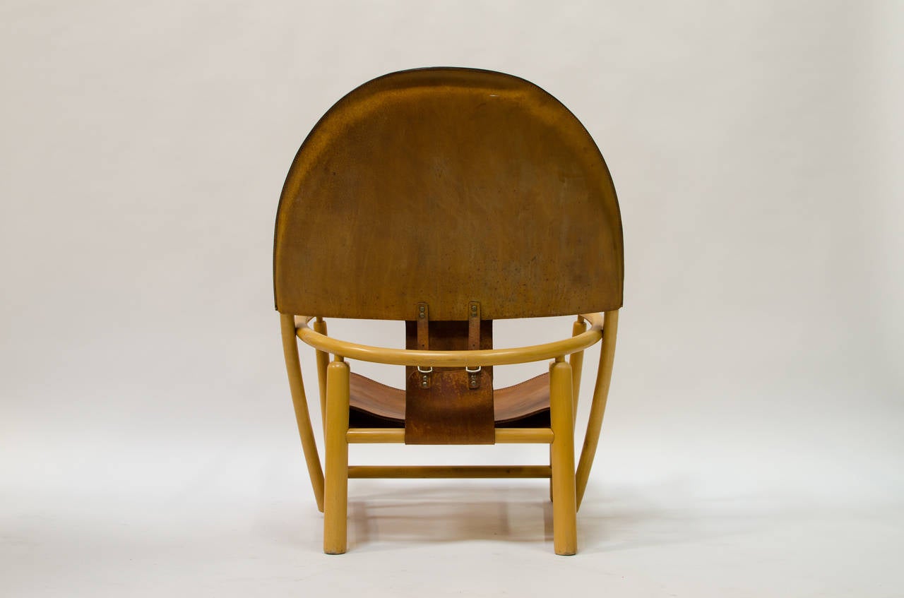 Børge Mogensen Leather Hoop Chair, 1960s 1