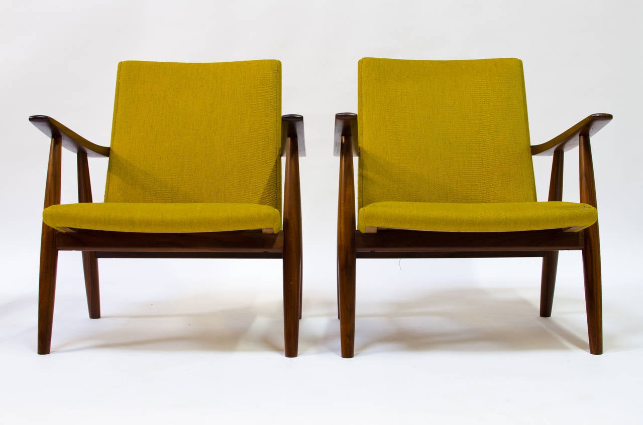 Scandinavian Modern Teak Lounge Chairs by Hans Wegner for GETAMA
