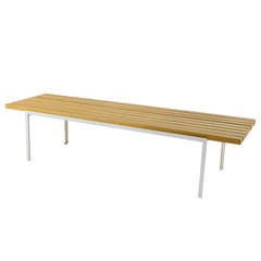 Early Florence Knoll T-Angle Slat Bench/Table 1950s
