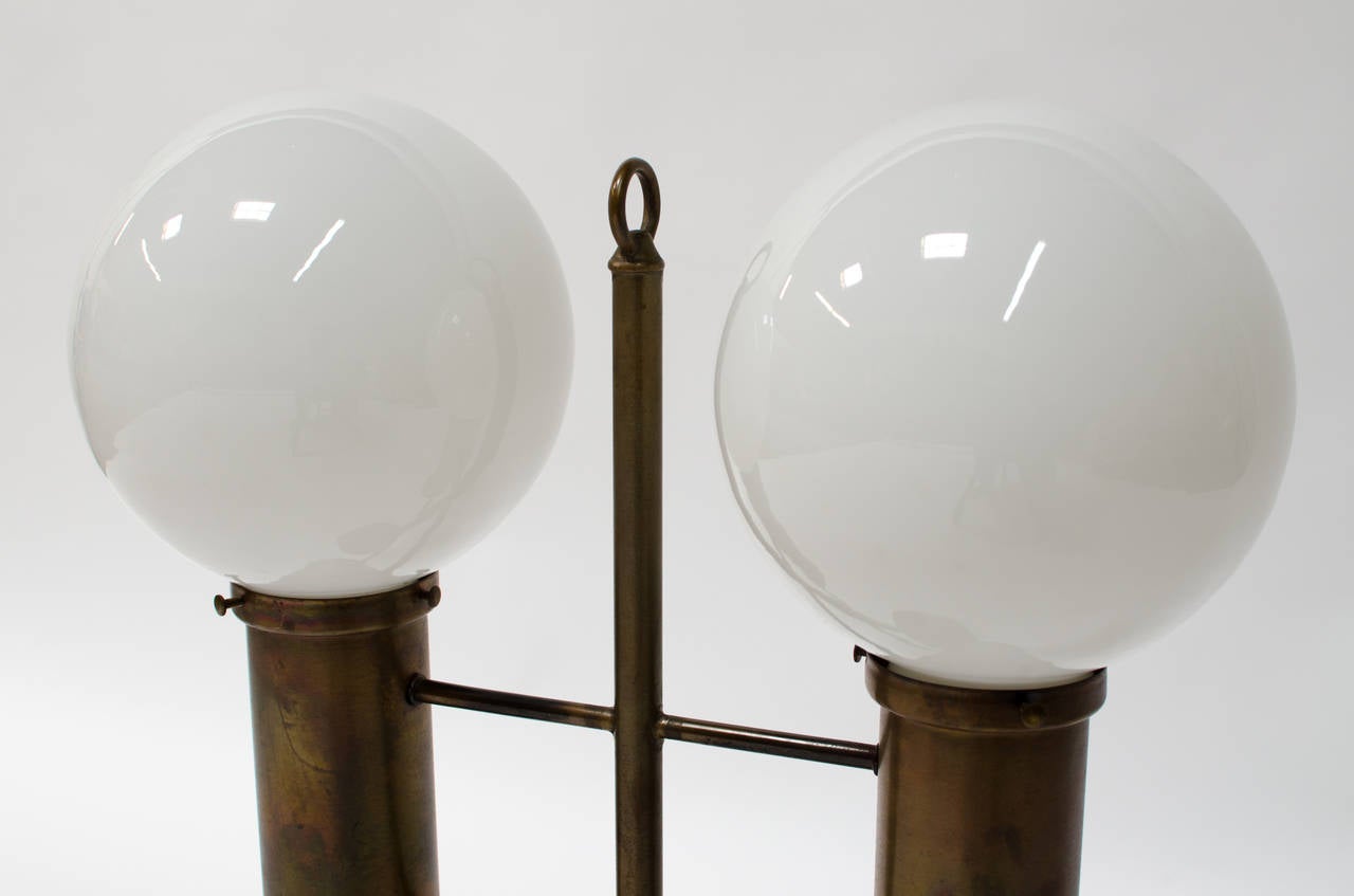 Mid-Century Modern Stuart Barnes Architectural Bronze Table Lamp For Sale