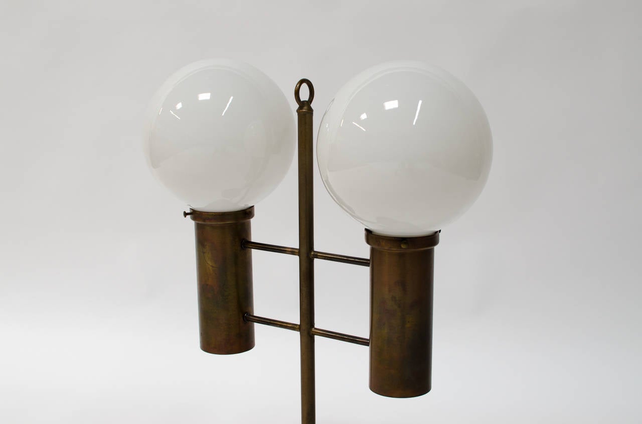 Stuart Barnes Architectural Bronze Table Lamp In Excellent Condition For Sale In Berkeley, CA