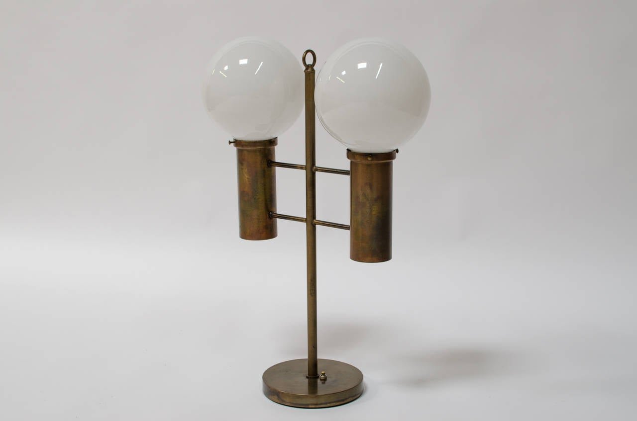 Mid-20th Century Stuart Barnes Architectural Bronze Table Lamp For Sale