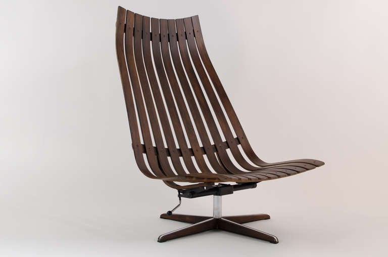 Scandinavian Modern Hans Brattrud Rosewood Lounge Chair, 1960s