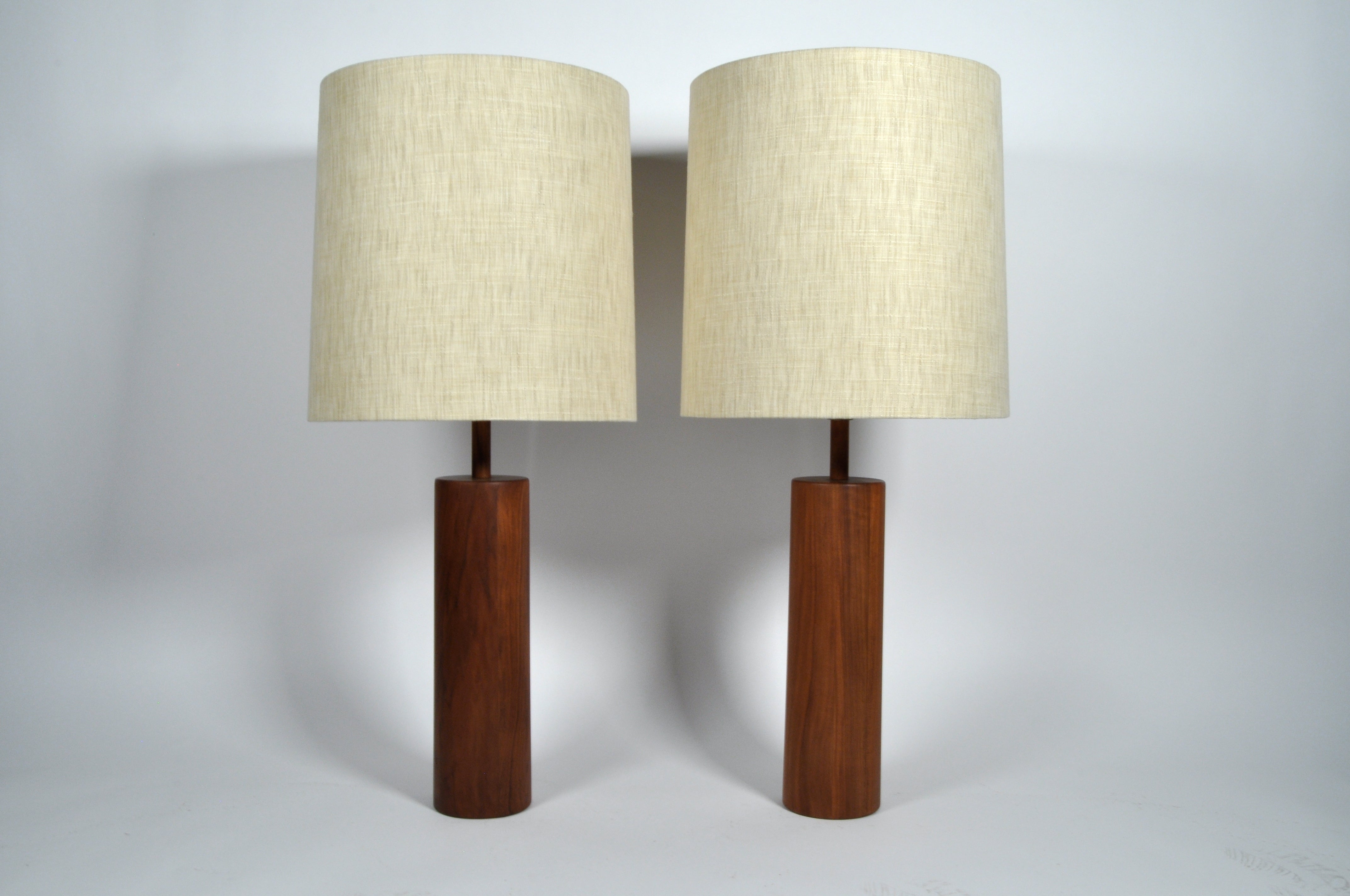 Stunning Martz Solid Walnut Table Lamps for Marshall Studios