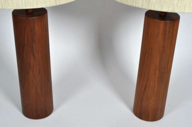 American Stunning Martz Solid Walnut Table Lamps for Marshall Studios