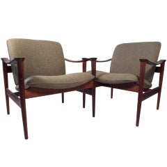 Fredrik Kayser Model 711 Rosewood Lounge Chairs 1960's