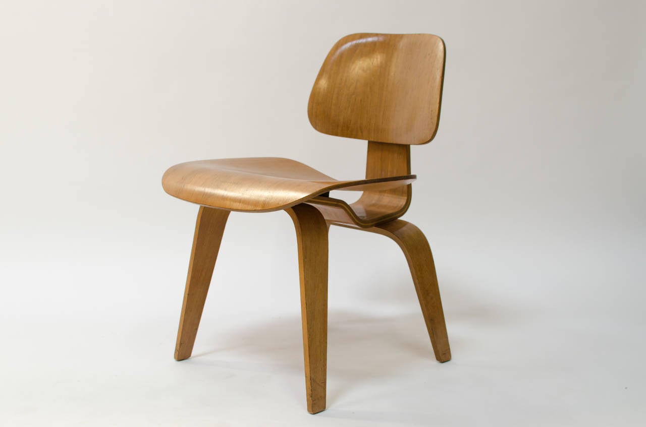 Mid-Century Modern Charles Eames Ash DCW Plywood Chair For Sale
