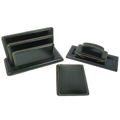 Jacques Adnet for Hermes Leather Desk Set