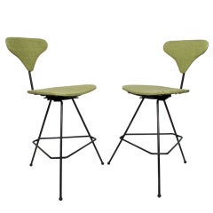 Vintage Rare Arthur Umanoff Swivel Bar Stools for Elton 1950