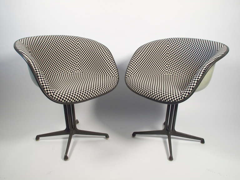 Mid-Century Modern Charles Eames Alexander Girard 'Check' La Fonda Arm Chairs 1960's