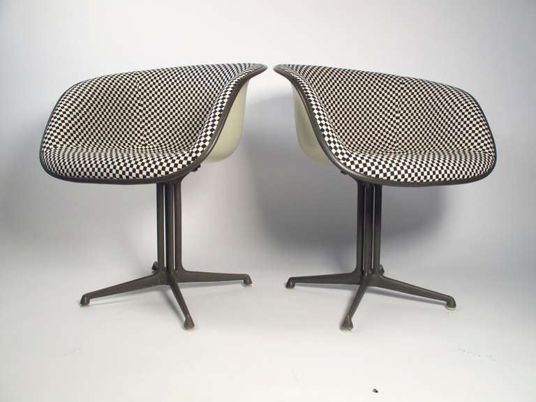 Fiberglass Charles Eames Alexander Girard 'Check' La Fonda Arm Chairs 1960's