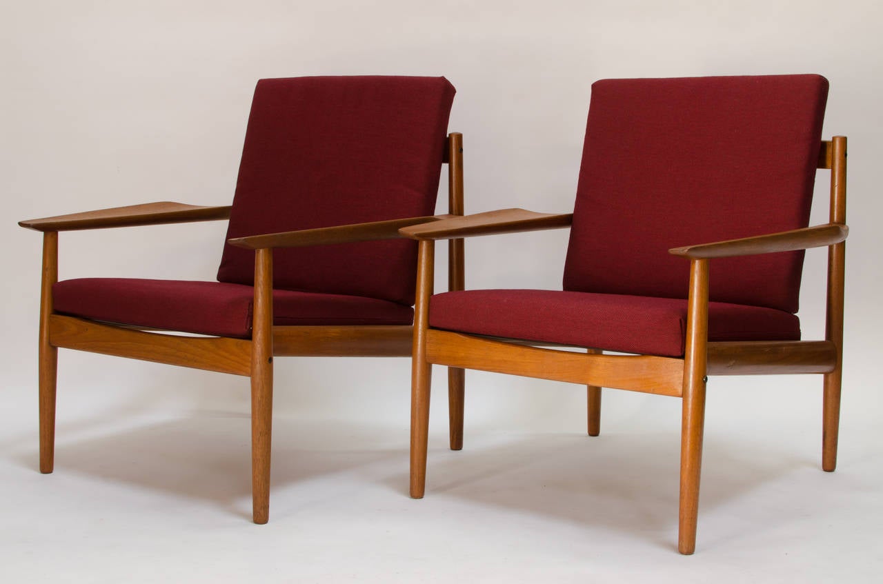 Mid-20th Century Arne Vodder for Glostrup Teak Easy Chairs, 1960s For Sale