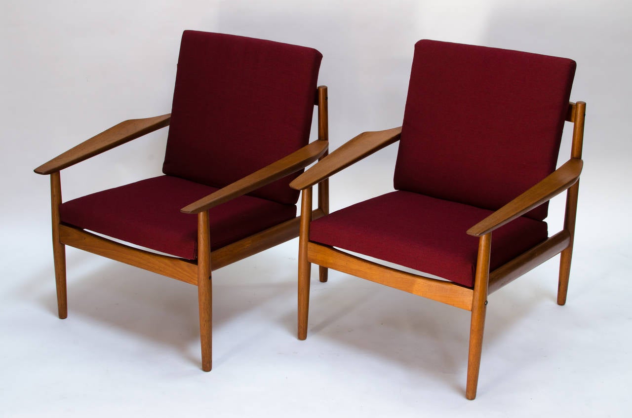 Danish Arne Vodder for Glostrup Teak Easy Chairs, 1960s For Sale