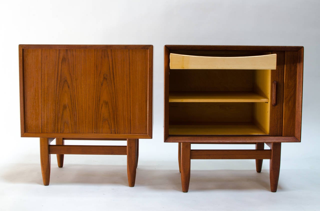 Scandinavian Modern Teak Night Stands by Arne Wahl Iversen for Falser Mobelfabrik For Sale