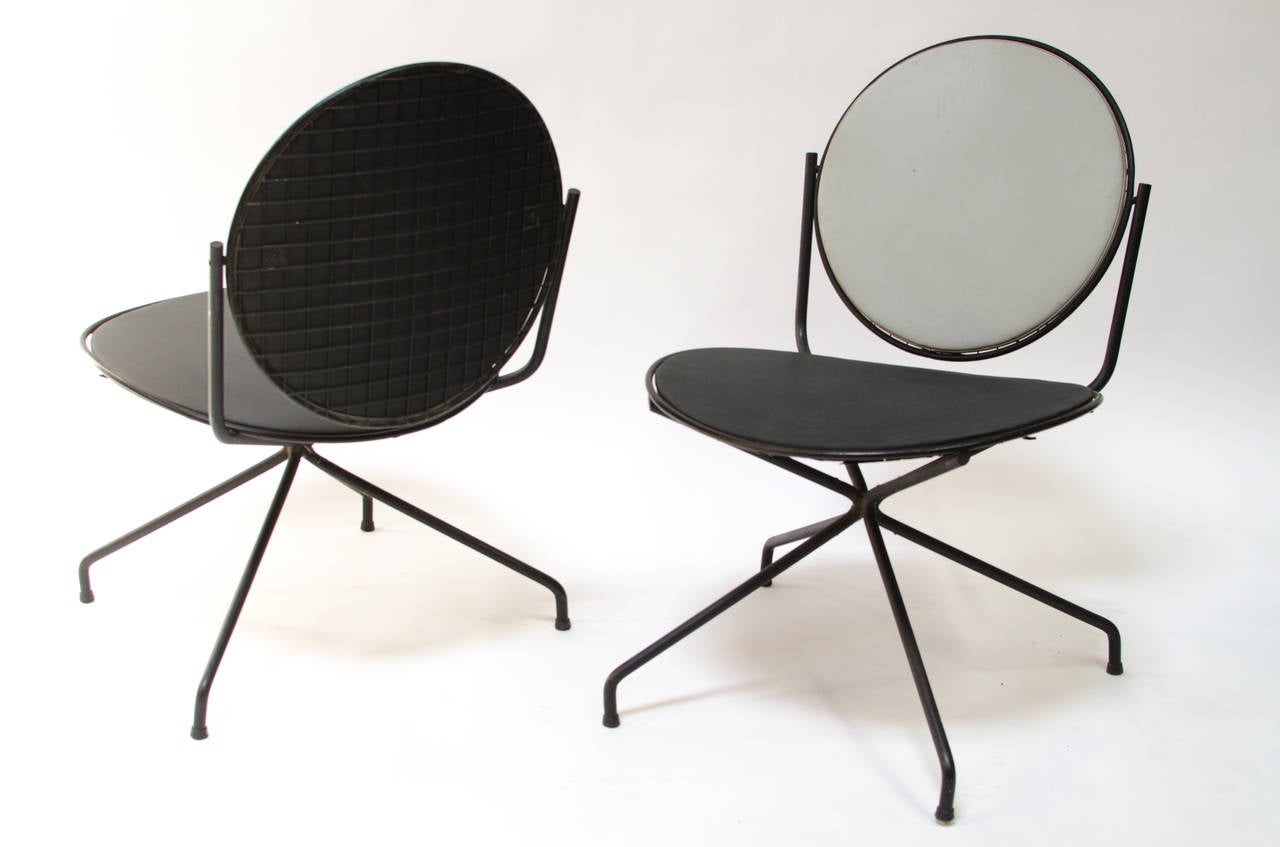 Rare Tony Paul Iron Lounge Chairs, 1950s