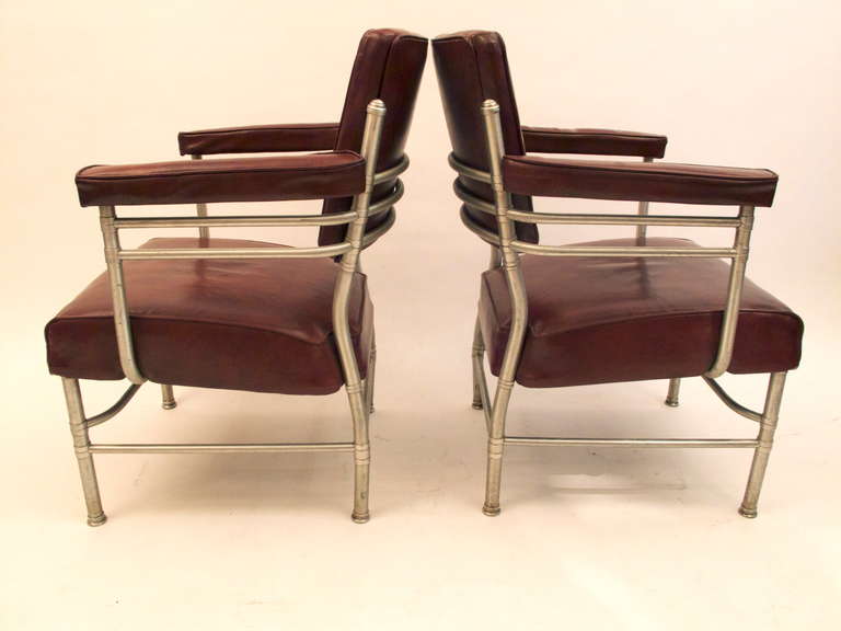 Upholstery Warren McArthur Armchairs, circa 1930s For Sale