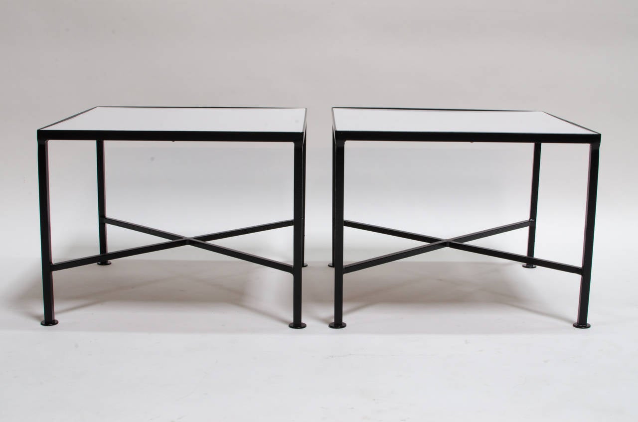 Mid-Century Modern Muriel Coleman Iron Side Tables for California Contemporary, circa 1950 For Sale