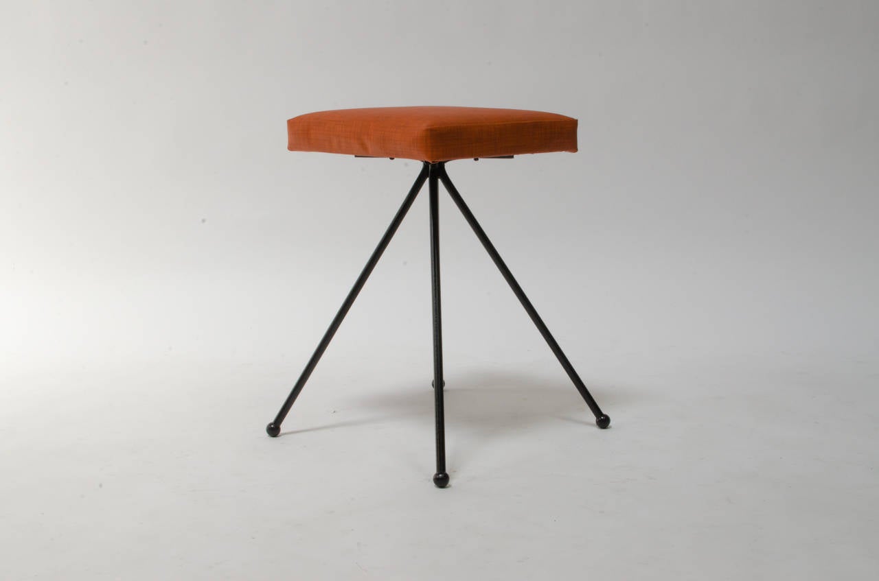 American Adrian Pearsall for Craft Associates Iron Stool For Sale