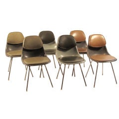 Charles Eames 'PSC' Padded Fiberglass Side Chairs 1960's