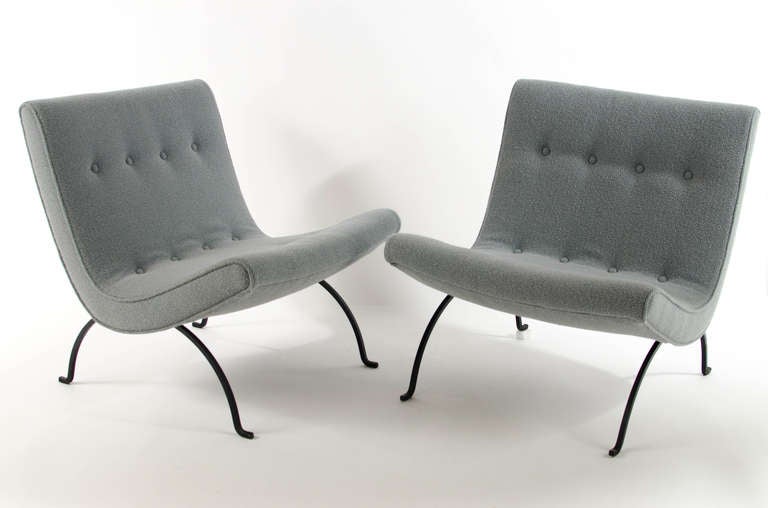 Mid-Century Modern Milo Baughman Scoop Lounge Chairs, 1950s