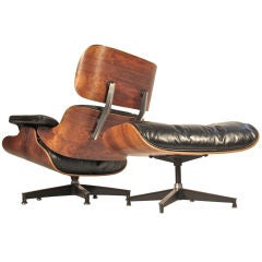Rare 1956 Charles Eames 670/671 Lounge & Ottoman
