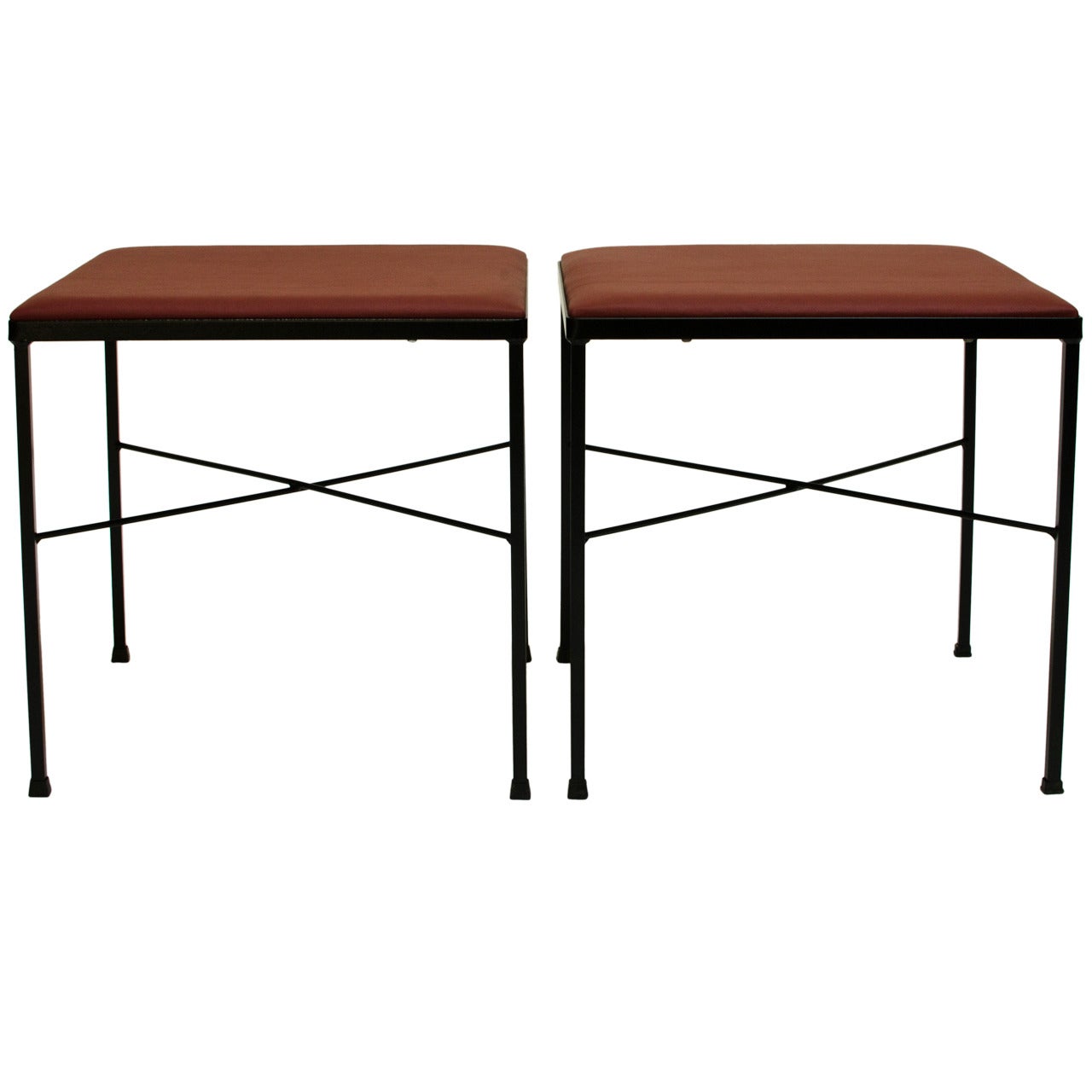 Vista of California Iron and Leather XBase Stool For Sale at 1stDibs