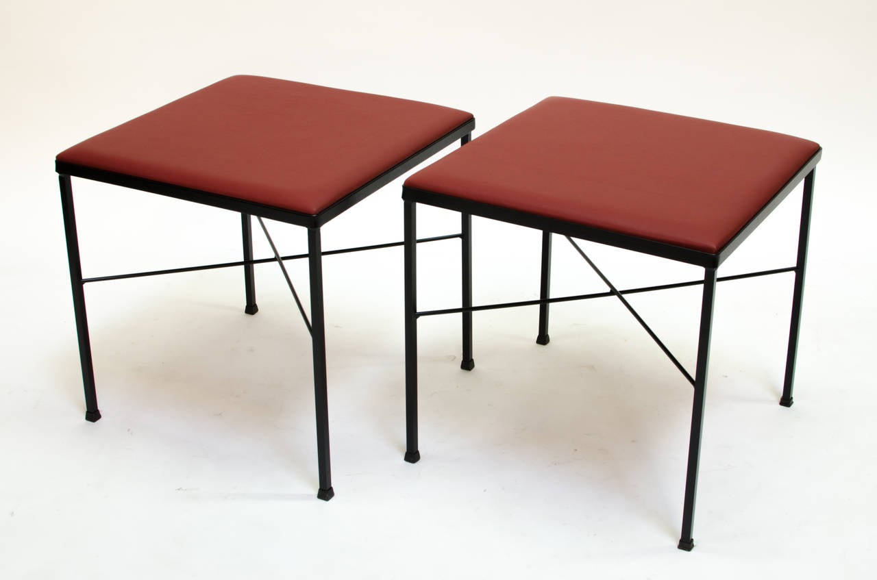 Vista of California Iron and Leather X-Base Stool