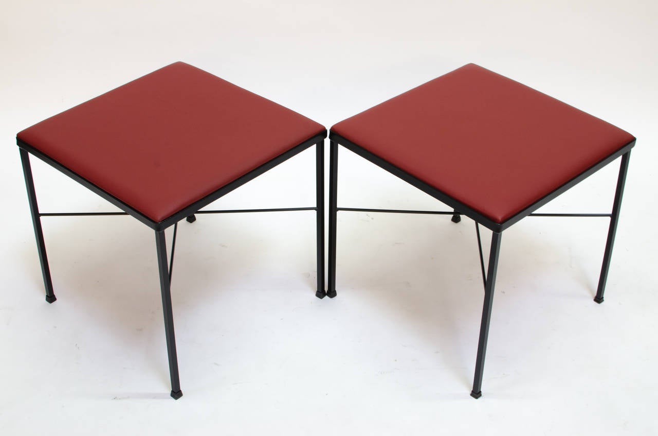 Vista of California Iron and Leather XBase Stool For Sale at 1stDibs