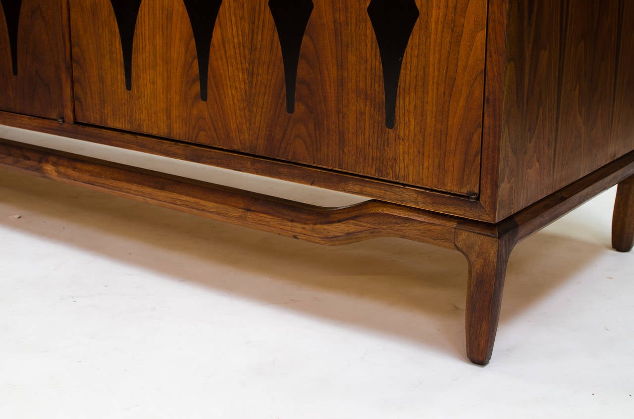 Iron Cal-Mode Walnut Sideboard 1950s For Sale
