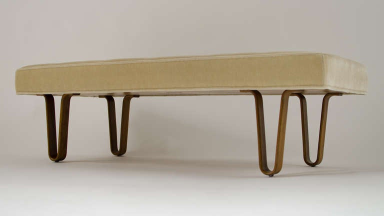 Edward Wormley for Dunbar Custom Upholstered Long John Bench In Excellent Condition In Berkeley, CA