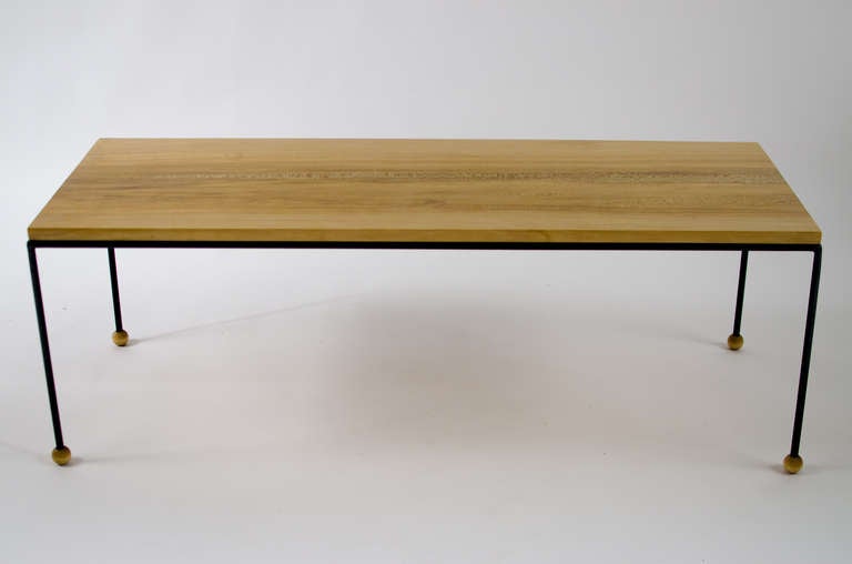 American Modernist Iron and Wood Coffee Table For Sale