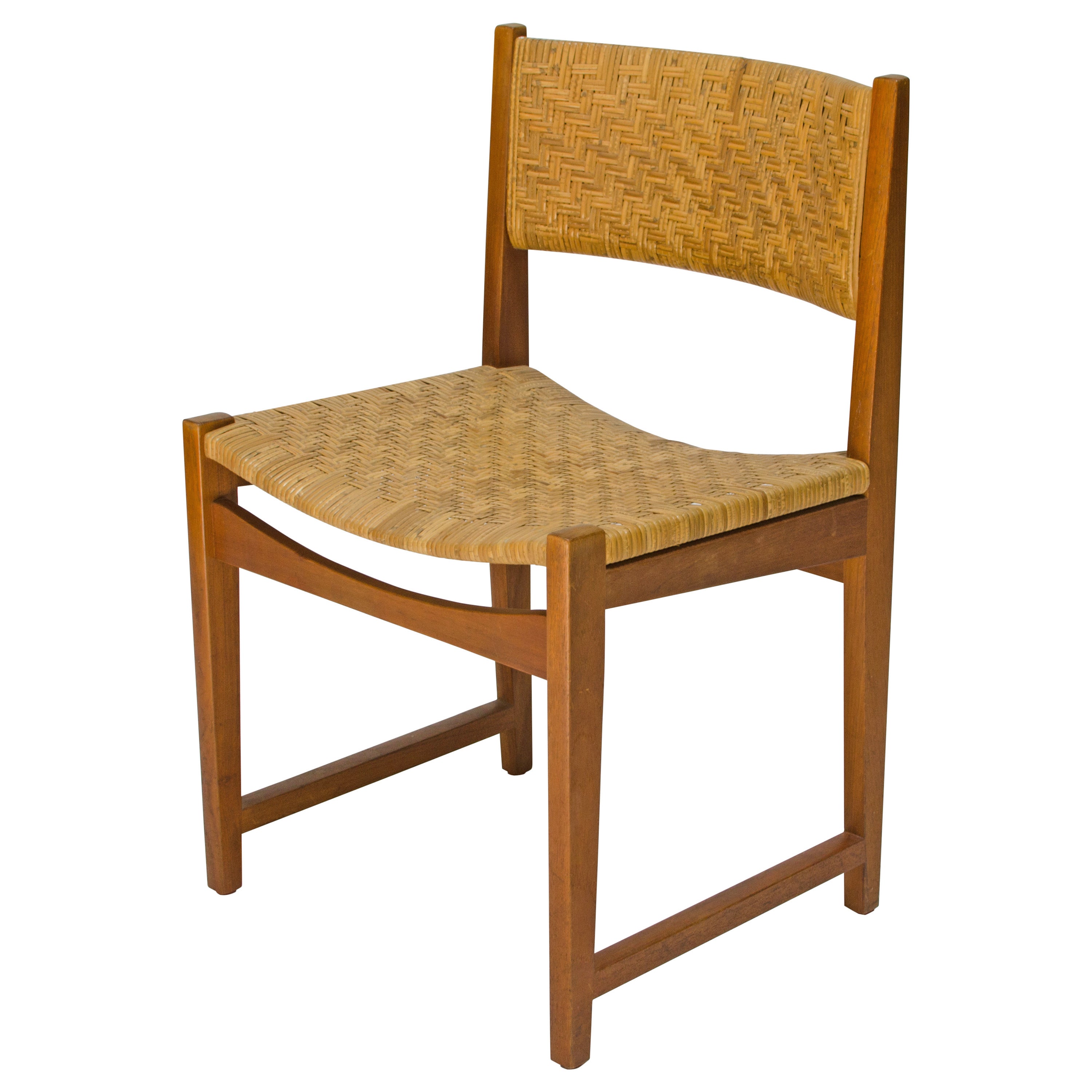 Peter Hvidt and Orla Mølgaard-Nielsen Teak and Cane Accent Chair, 1959 For Sale