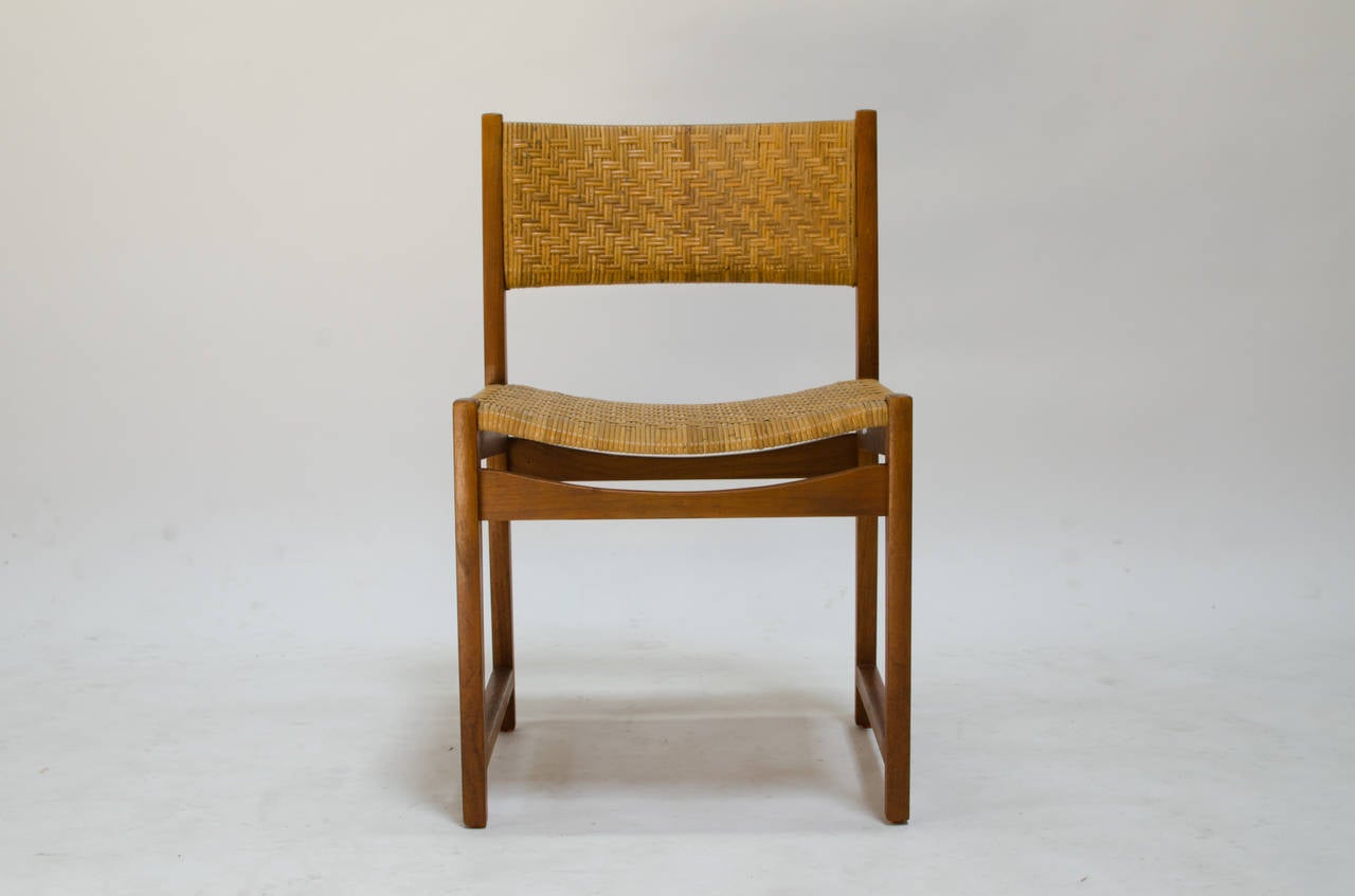 Danish Peter Hvidt and Orla Mølgaard-Nielsen Teak and Cane Accent Chair, 1959 For Sale