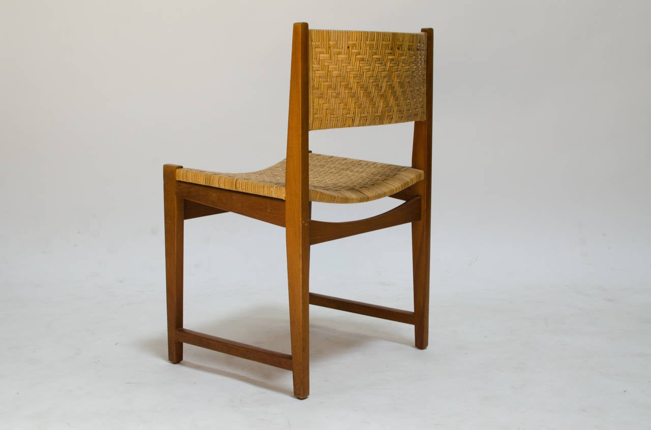 Scandinavian Modern Peter Hvidt and Orla Mølgaard-Nielsen Teak and Cane Accent Chair, 1959 For Sale