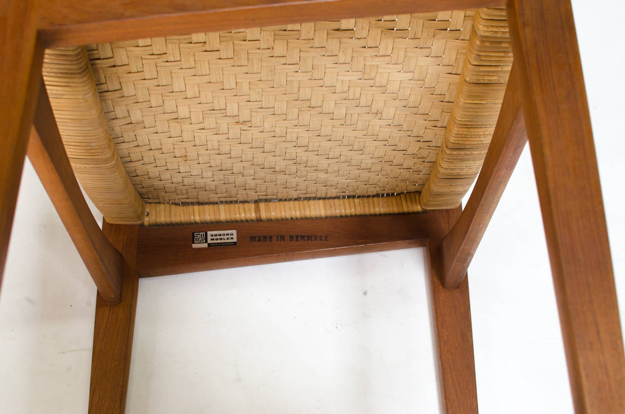Mid-20th Century Peter Hvidt and Orla Mølgaard-Nielsen Teak and Cane Accent Chair, 1959 For Sale