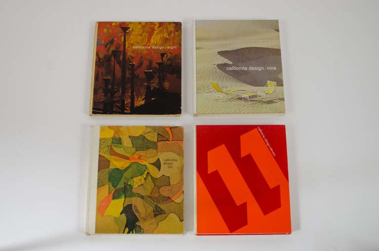 Rare set of four California design books put out by the Pasadena Art Museum in the 1960-1970. These are highly sought after for California design enthusiasts, and collectors. Even though these are books number 8 through number 11, prior to book
