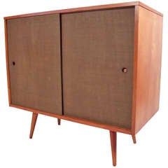 Paul McCobb Small Grasscloth Cabinet 1950's