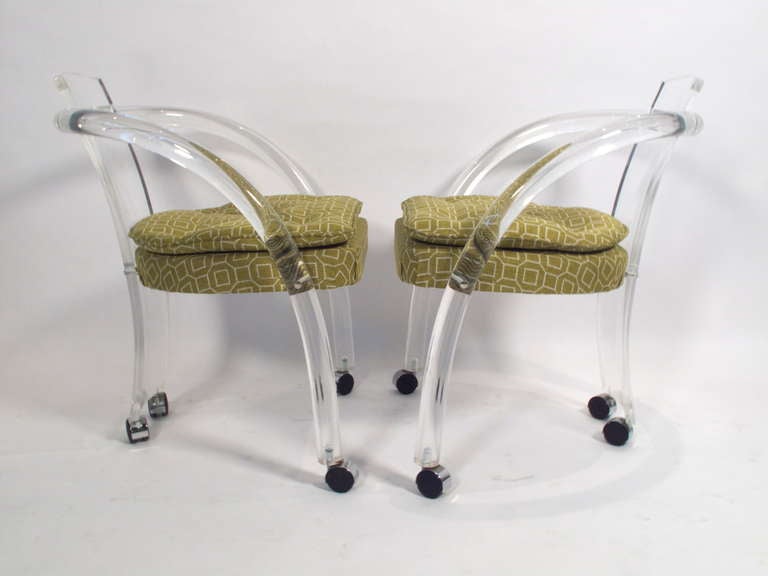 American Charles Hollis Jones Lucite Dining Chairs 1960's For Sale