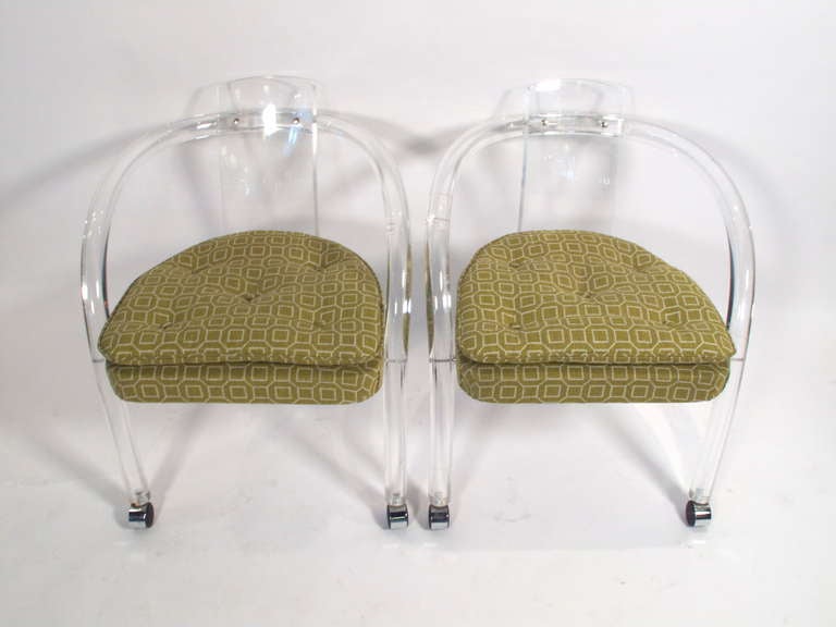 Mid-20th Century Charles Hollis Jones Lucite Dining Chairs 1960's For Sale