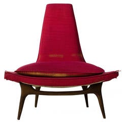 Karpen Sculptural High Back Lounge Chair