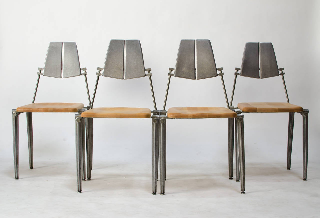 American Robert Josten Aluminium Dining Chairs California Modern