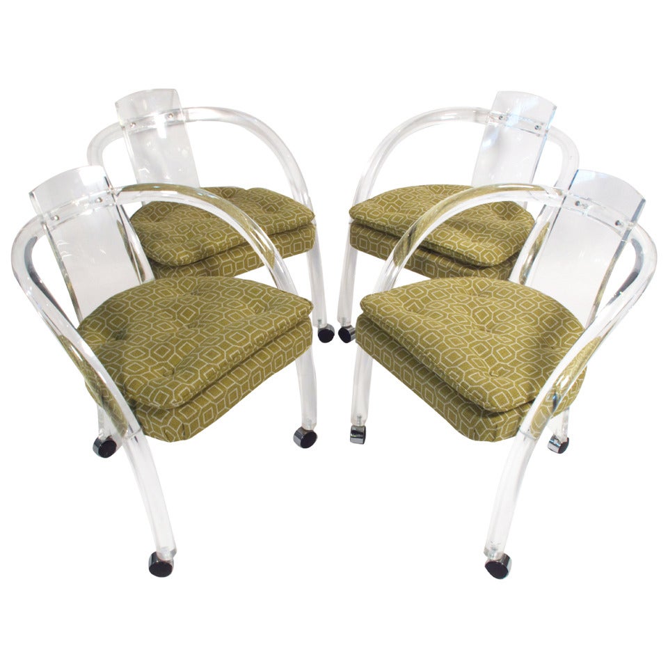 Charles Hollis Jones Lucite Dining Chairs 1960's For Sale