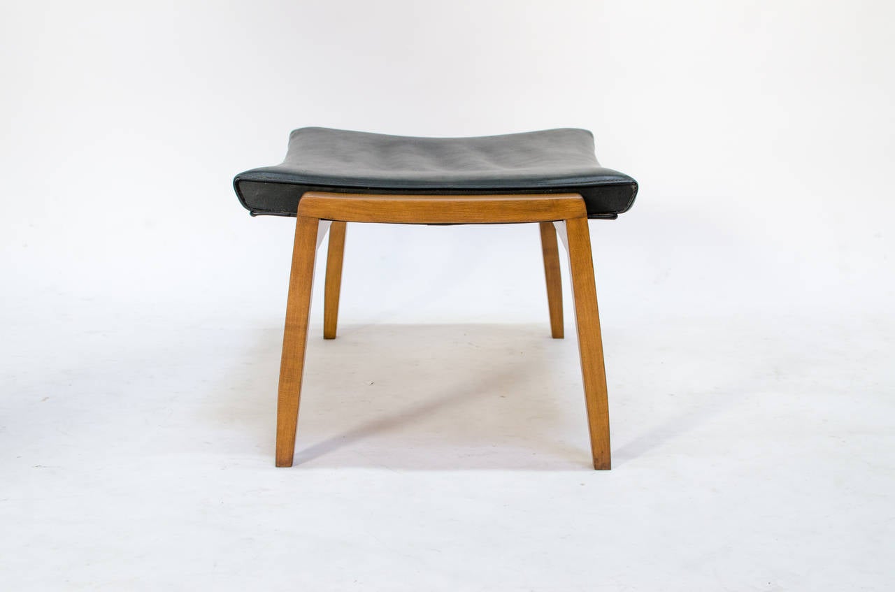 North American Milo Baughman for James Walnut Footstool, 1950s For Sale