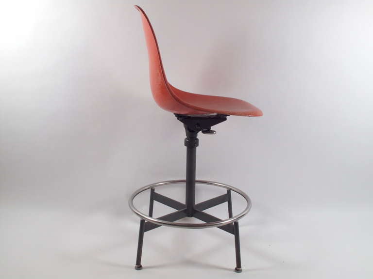 Mid-Century Modern Early Charles Eames Terra Cotta Drafting Chair 1960's