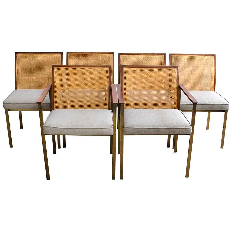 Paul McCobb Bronze and Rosewood Dining Chairs