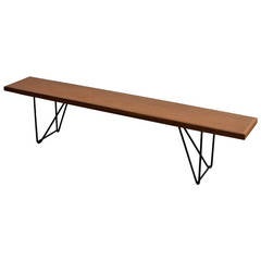 Luther Conover Iron and Mahogany Bench